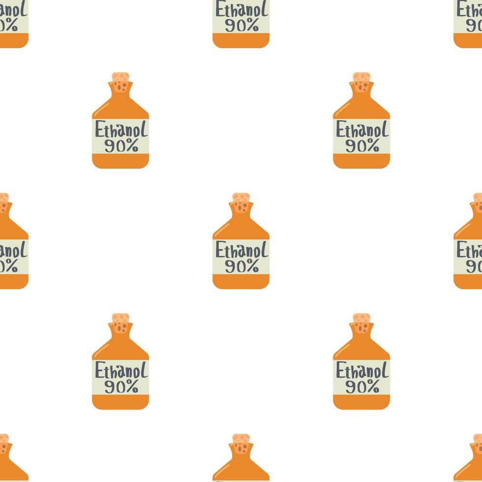 Ethanol in bottle pattern seamless vector