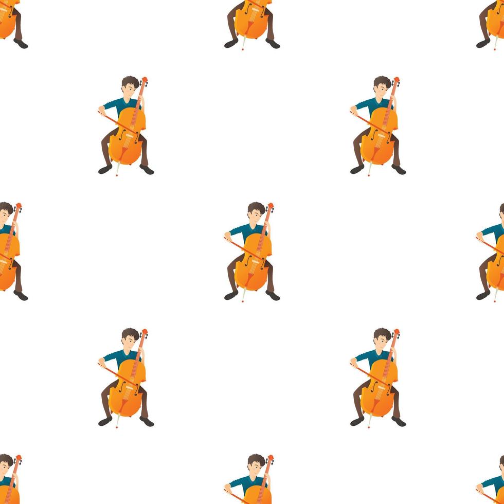 Man plays on cello pattern seamless vector