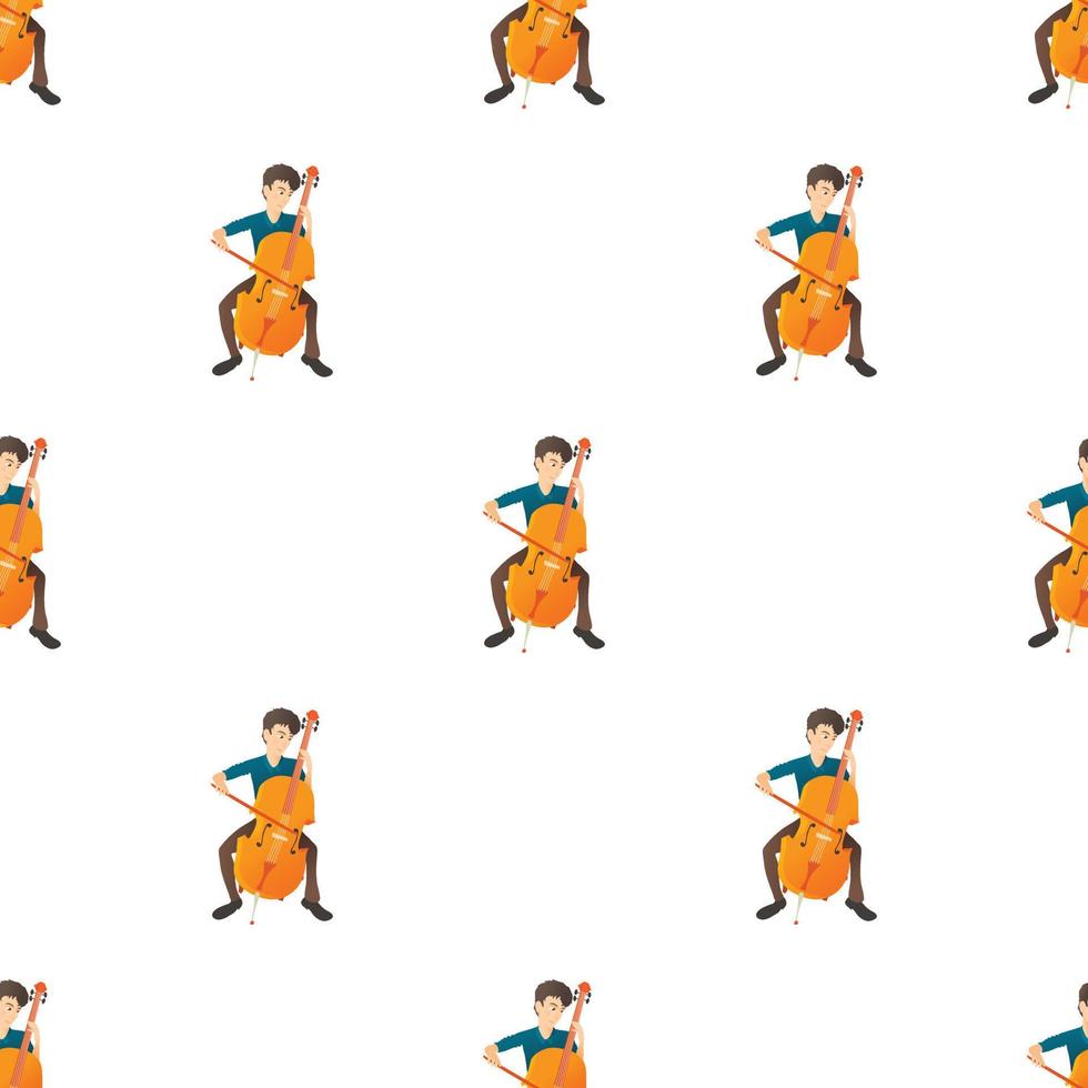 Man plays on cello pattern seamless vector