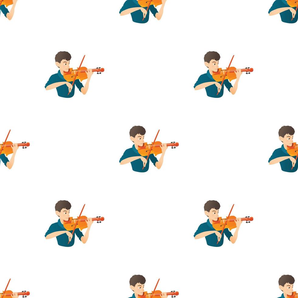 Man plays on violin pattern seamless vector