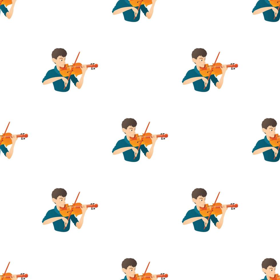 Man plays on violin pattern seamless vector