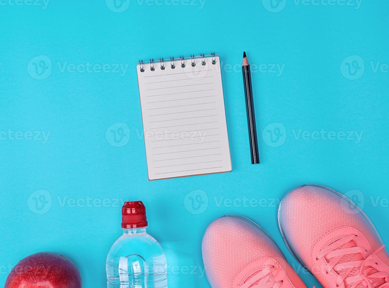 pink sneakers with laces, sports background photo