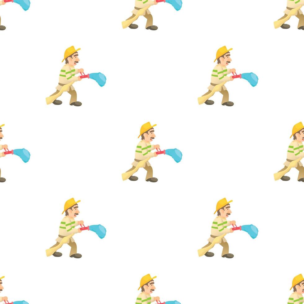 Extinguishing firefighter pattern seamless vector