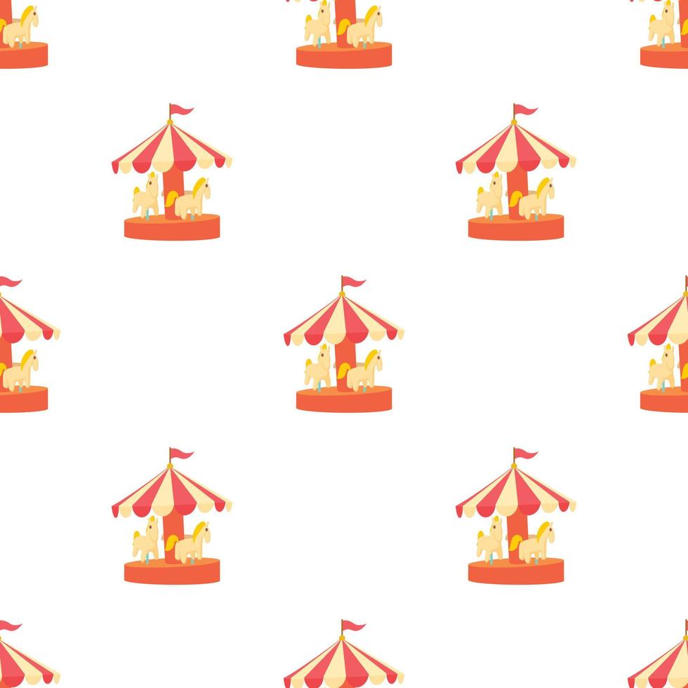 Carousel with horses pattern seamless vector