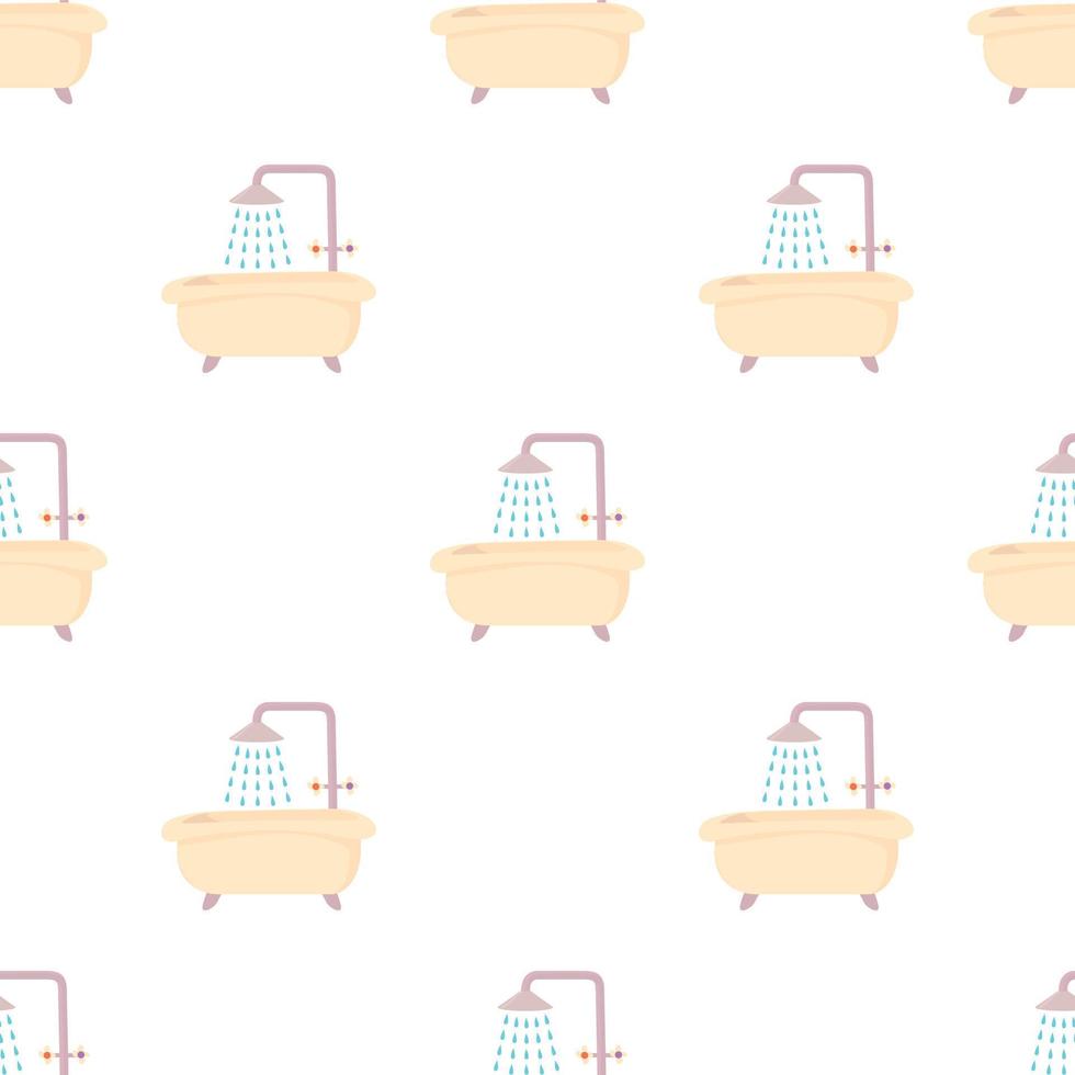 Bath with shower pattern seamless vector