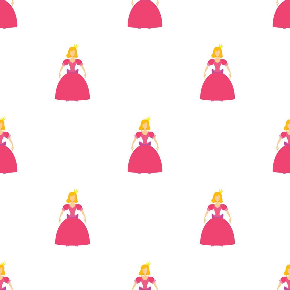 Princess in pink dress pattern seamless vector