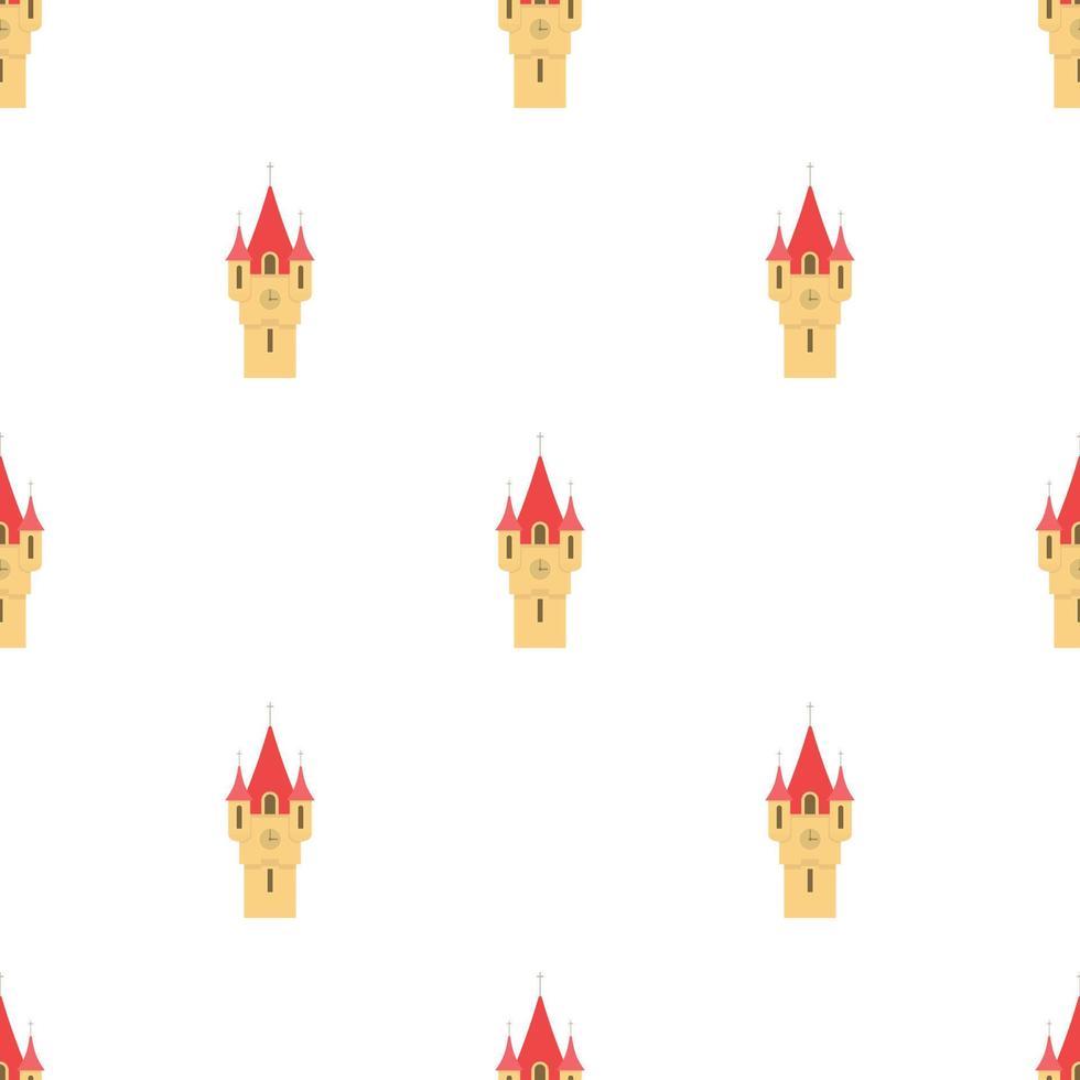 Castle tower with red pointed domes pattern seamless vector