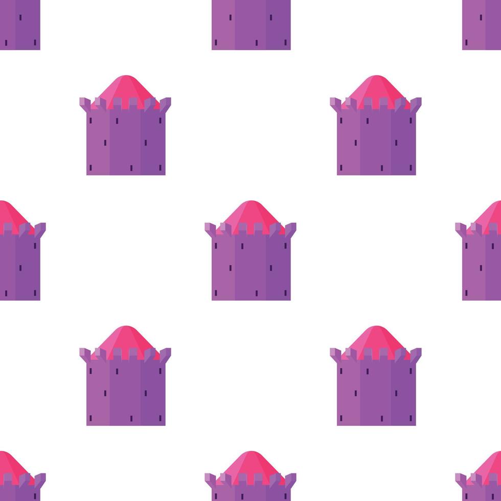 Purple tower with blue roof pattern seamless vector