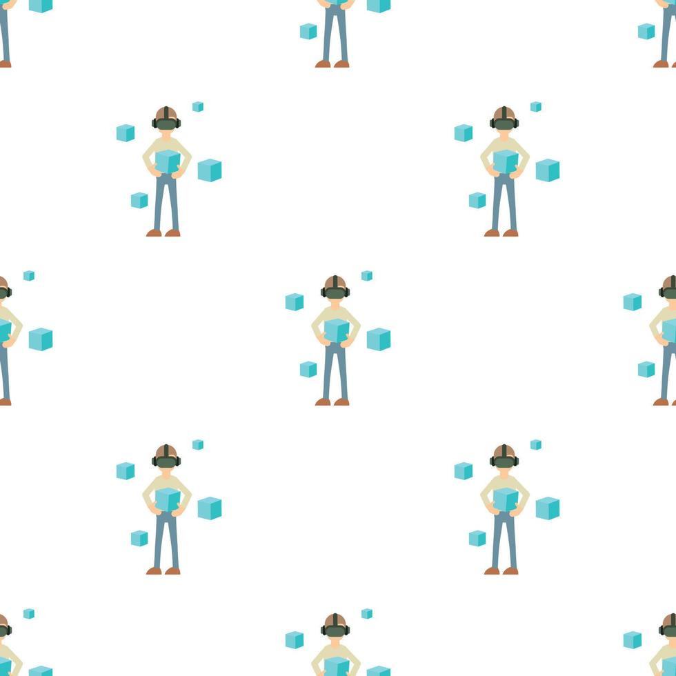Man in futuristic glasses pattern seamless vector