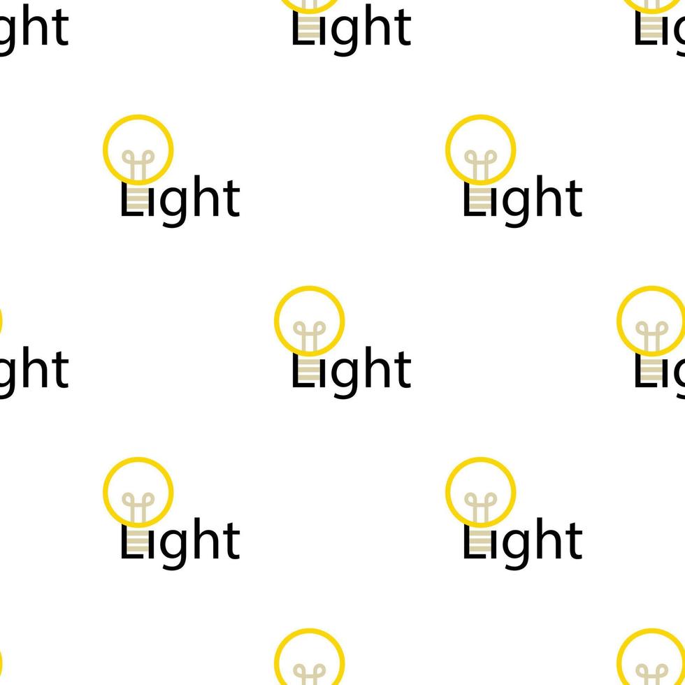 Word light with lamp pattern seamless vector