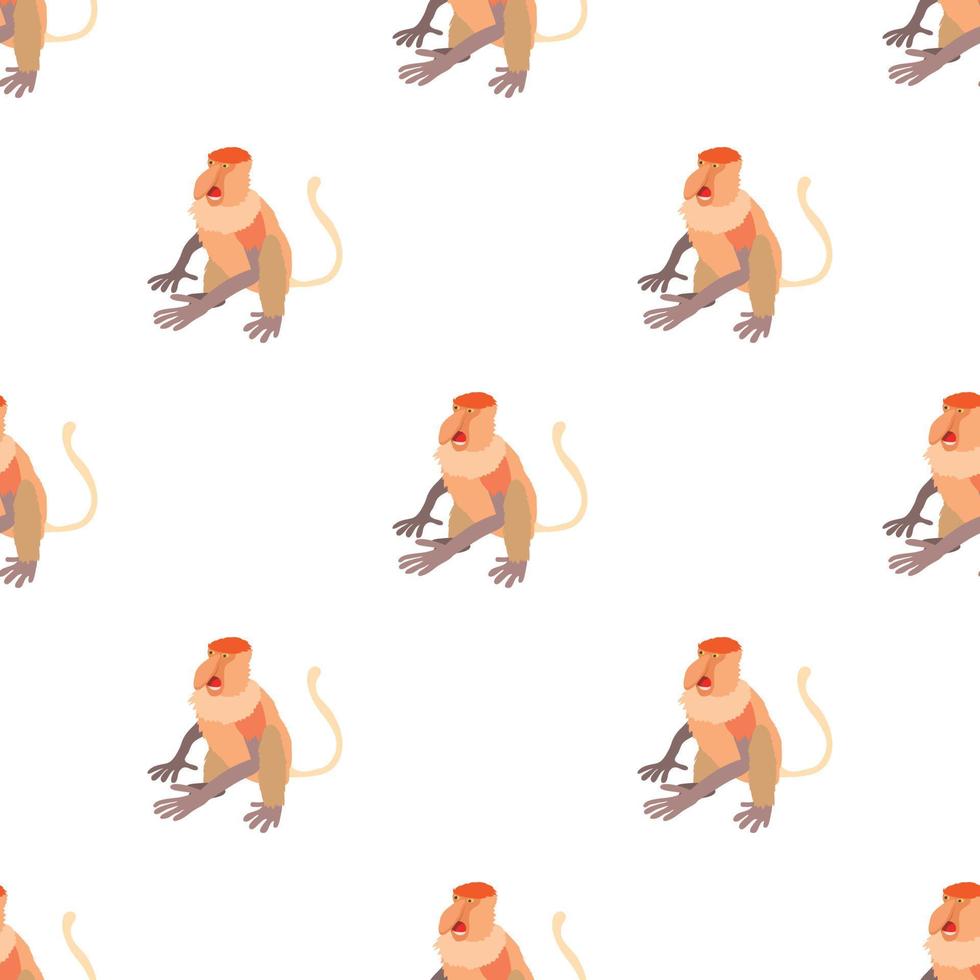 Nasalis monkey pattern seamless vector