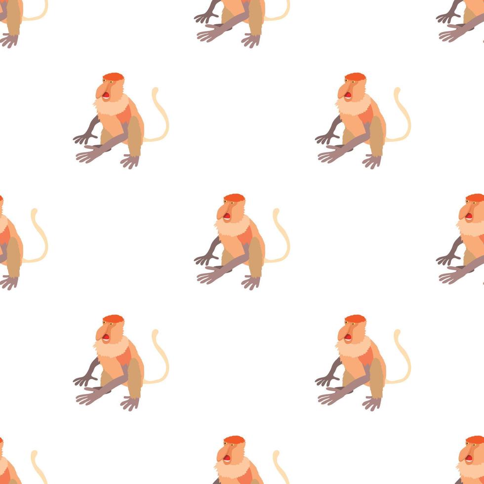 Nasalis monkey pattern seamless vector