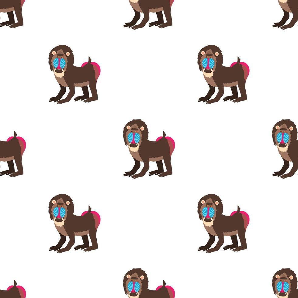Mandrill pattern seamless vector
