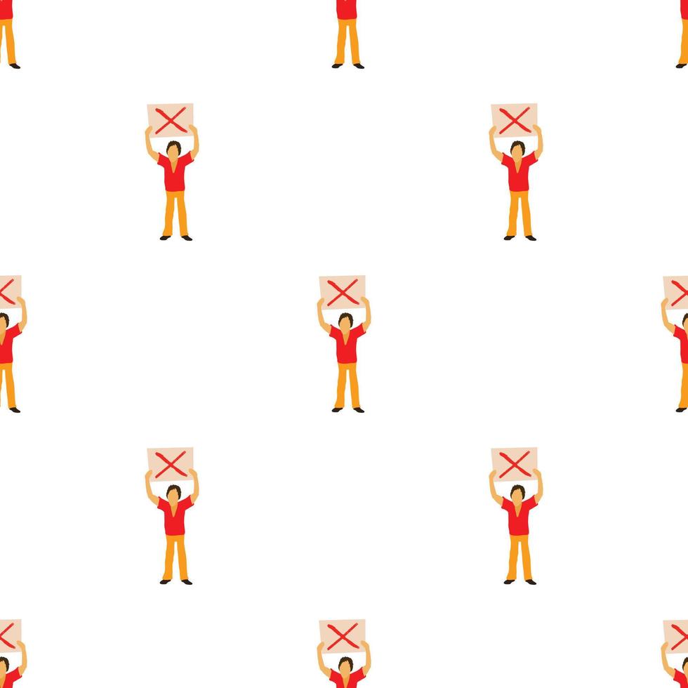 Man protest with sign pattern seamless vector