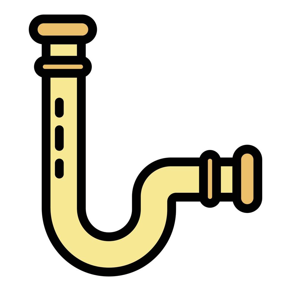 Bathroom pipe icon color outline vector