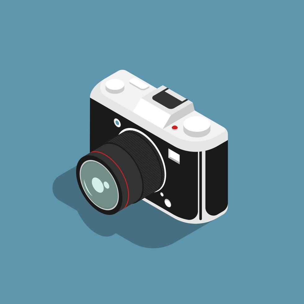 Digital camera isometric design, Vector illustration.