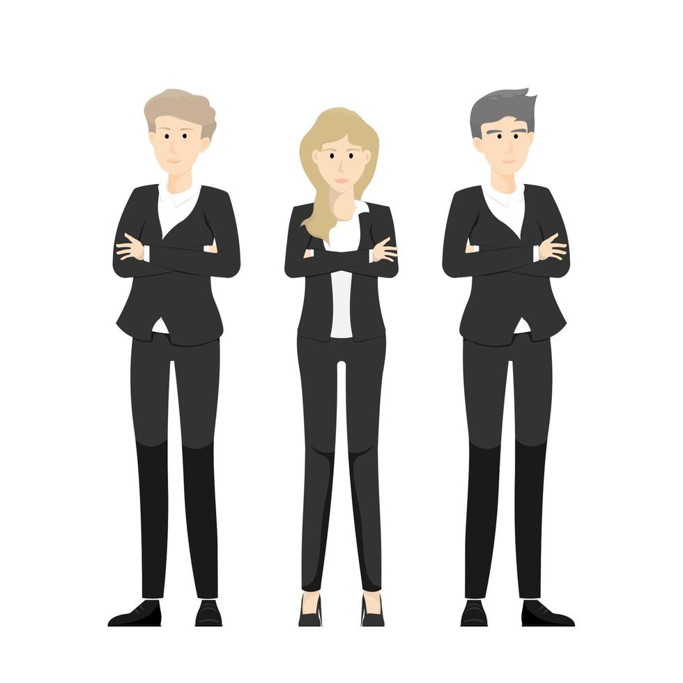 Design cartoon human standing, Business young people with uniform, Vector illustration.