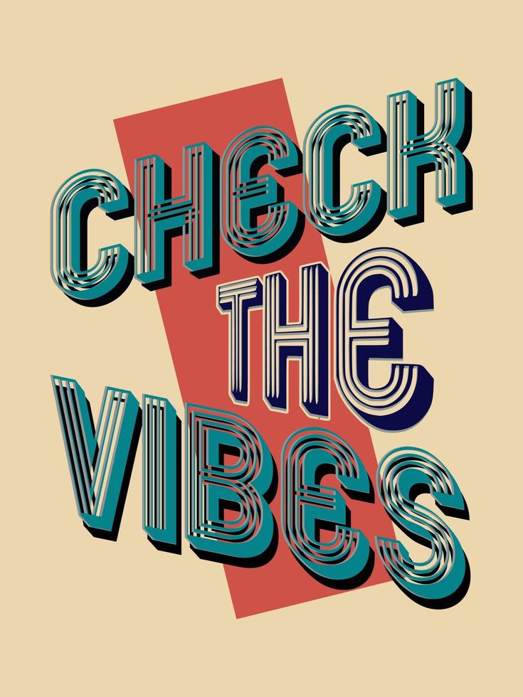 check the vibes typography minimalist logo design vector