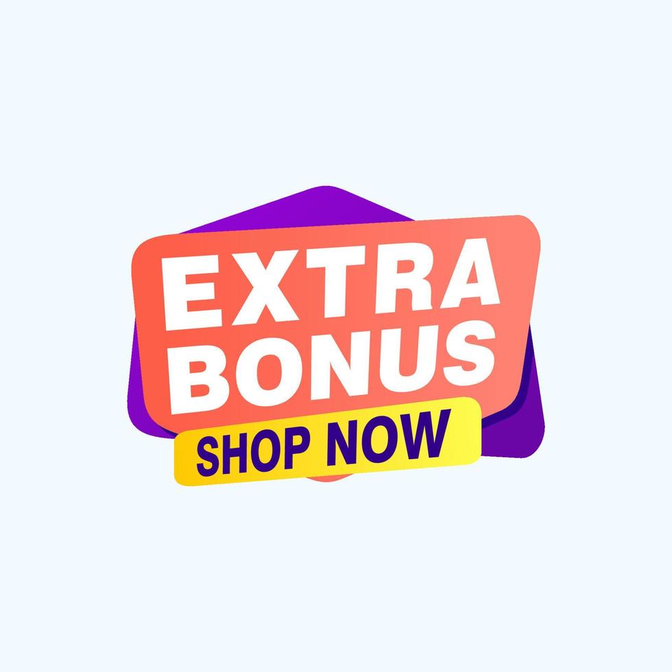 Vector Illustration Red Extra Bonus Label. Modern Web Banner Element