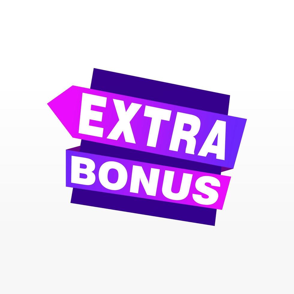 Vector Illustration Red Extra Bonus Label. Modern Web Banner Element