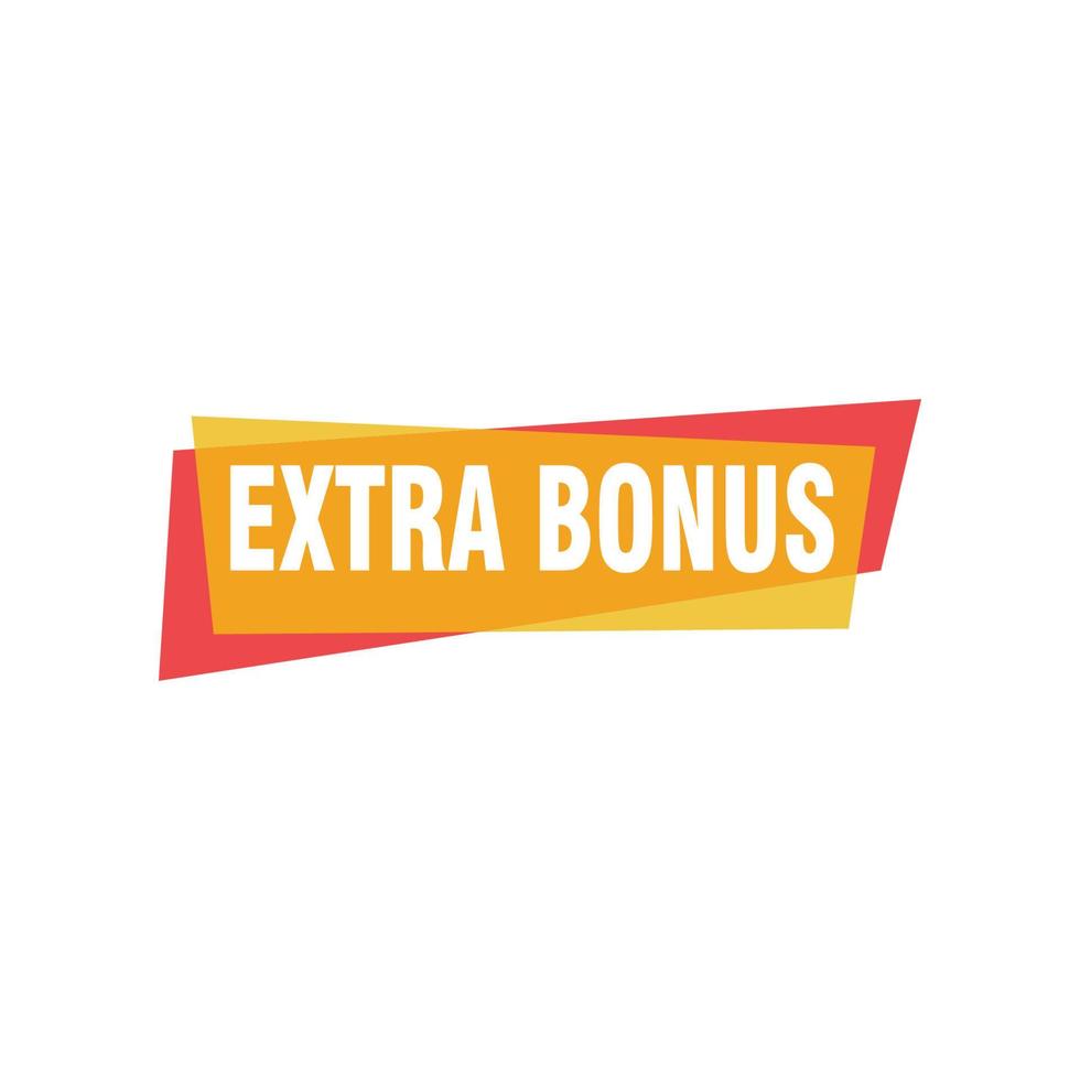 Vector Illustration Red Extra Bonus Label. Modern Web Banner Element