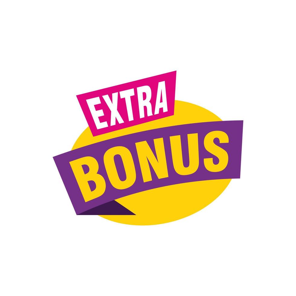 Vector Illustration Red Extra Bonus Label. Modern Web Banner Element