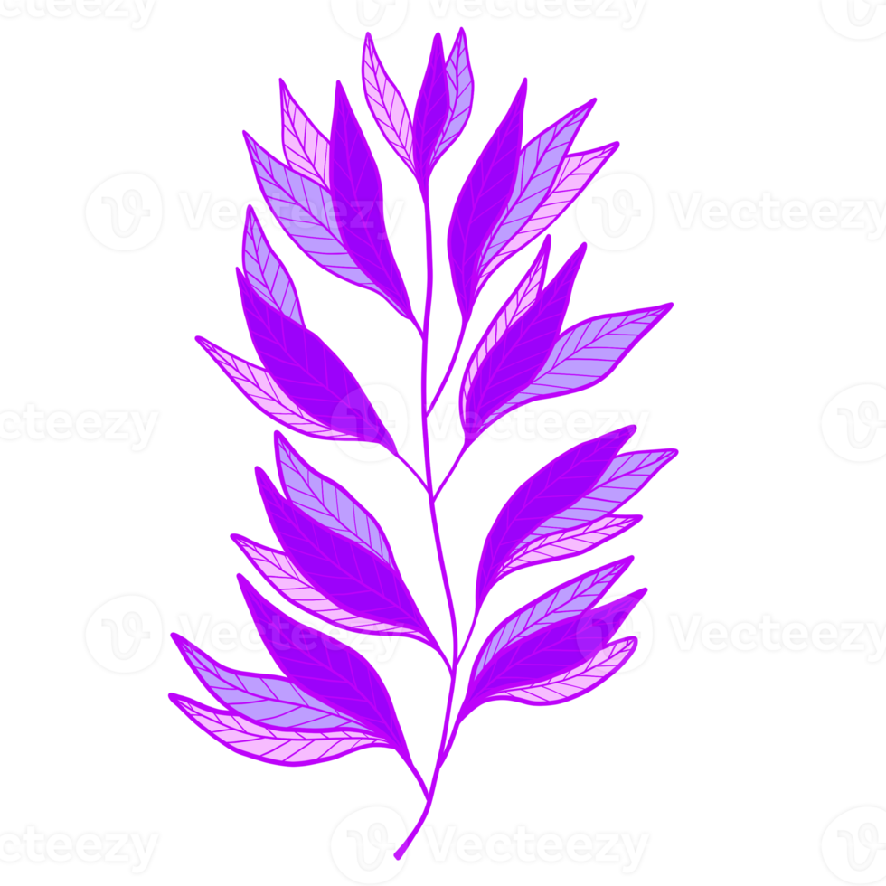 Purple Leaves Illustration. Vivid leaves. Natural. png