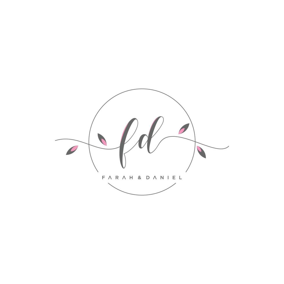 Initial fd logo with creative design premium vector
