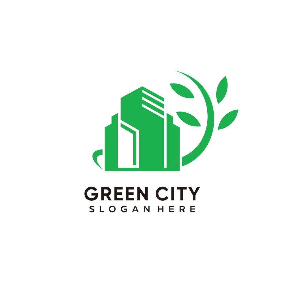 Green city logo with initials ah modern concept for business premium vector