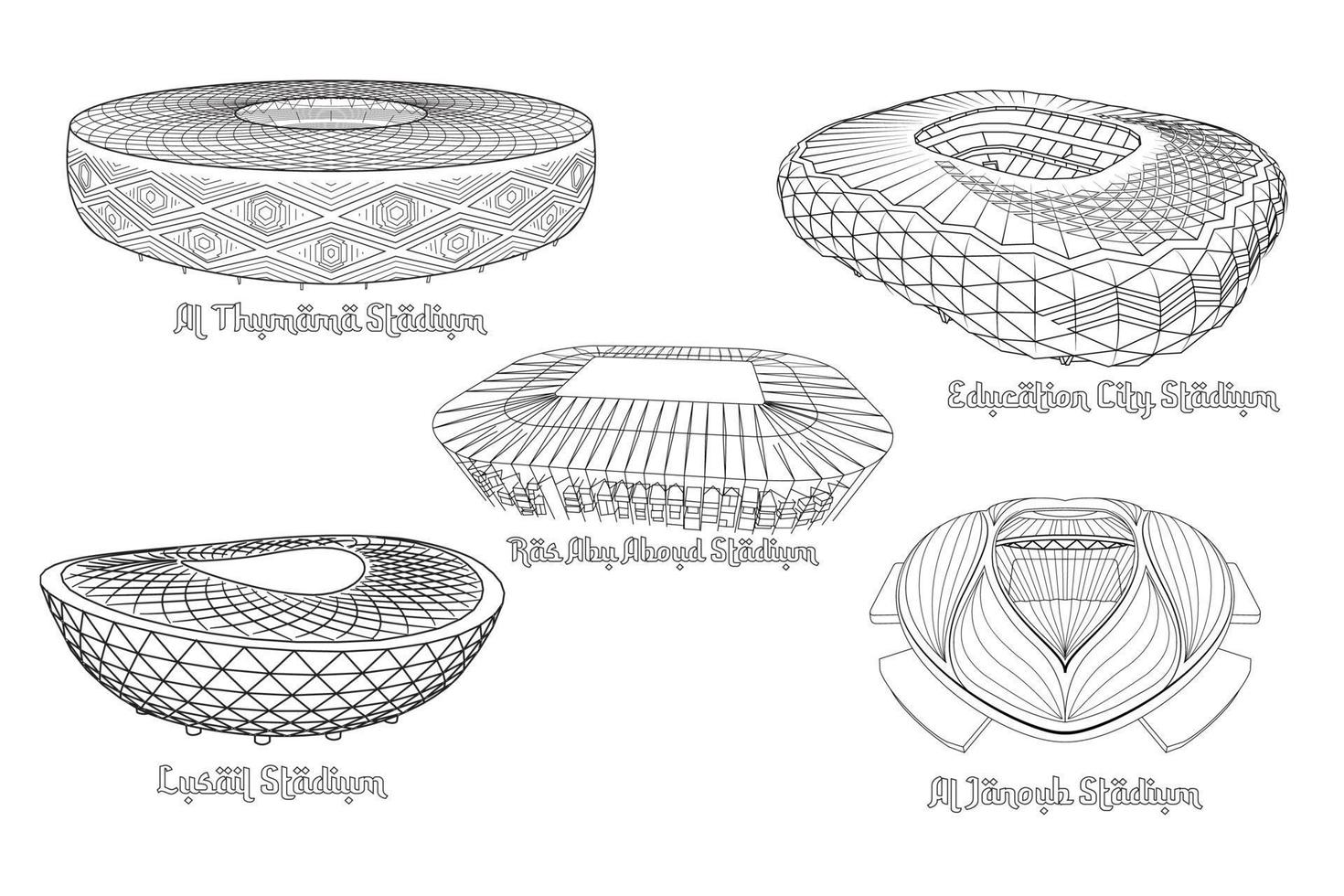 plantilla de vector de estadio de qatar de la copa mundial de la fifa 2022