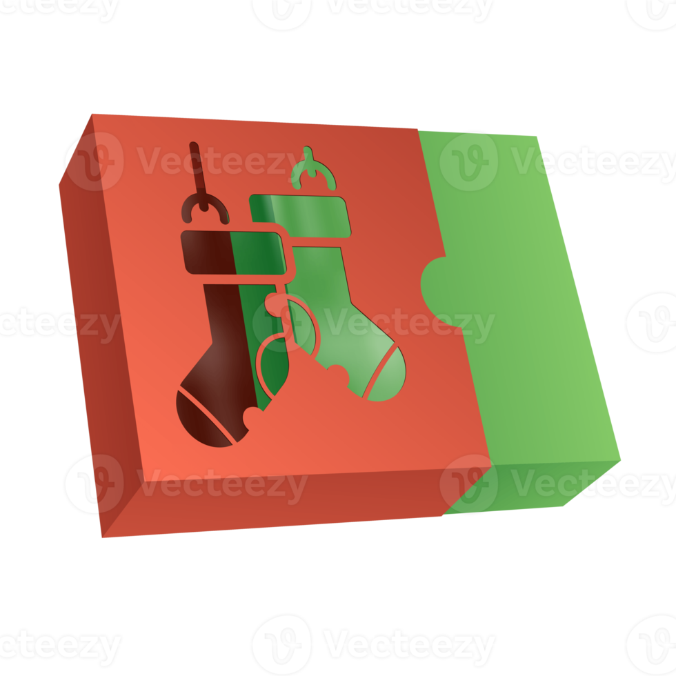 Christmas box mockup png