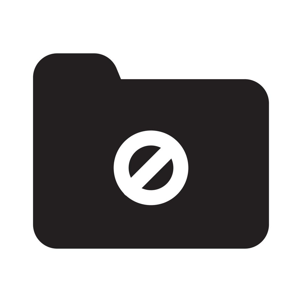Restrict Folder Icon Solid Style vector