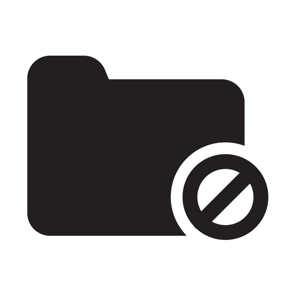 Restrict Folder Icon Solid Style vector