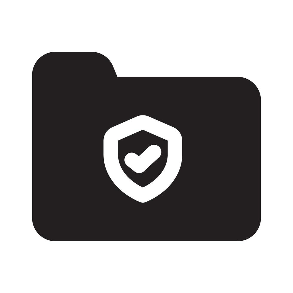 Secure Folder Icon Solid Style vector