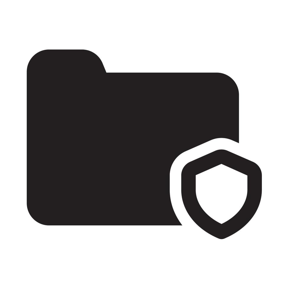 Secure Folder Icon Solid Style vector