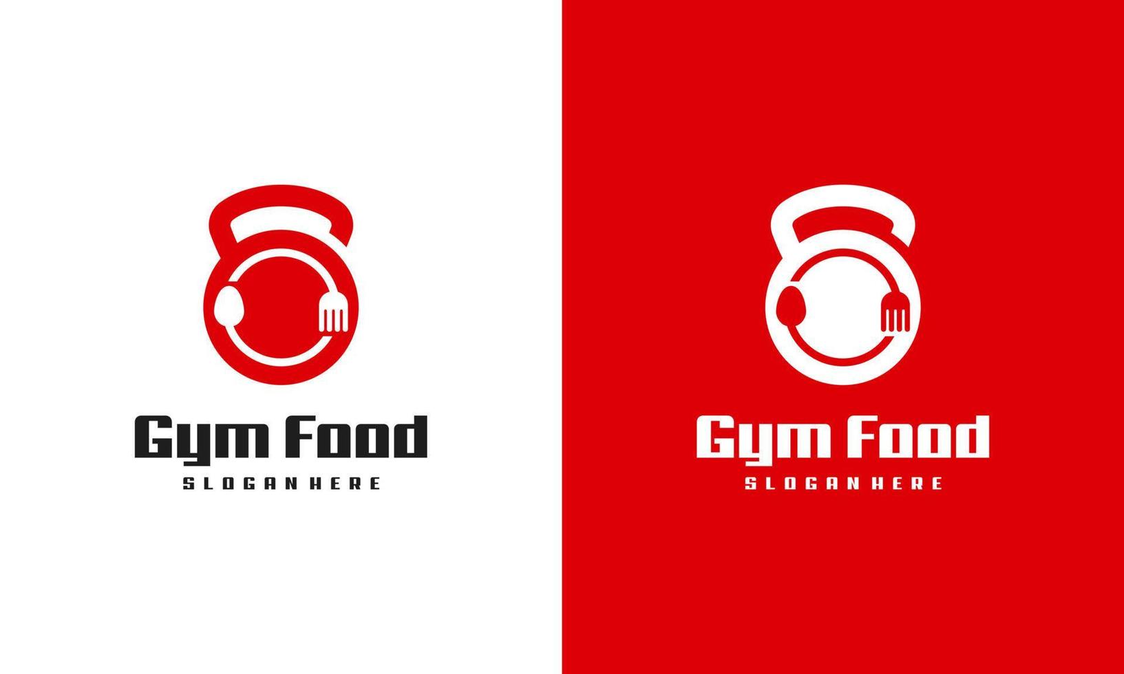 vector de concepto de diseño de logotipo de comida de gimnasio, vector de logotipo de nutrición de gimnasio