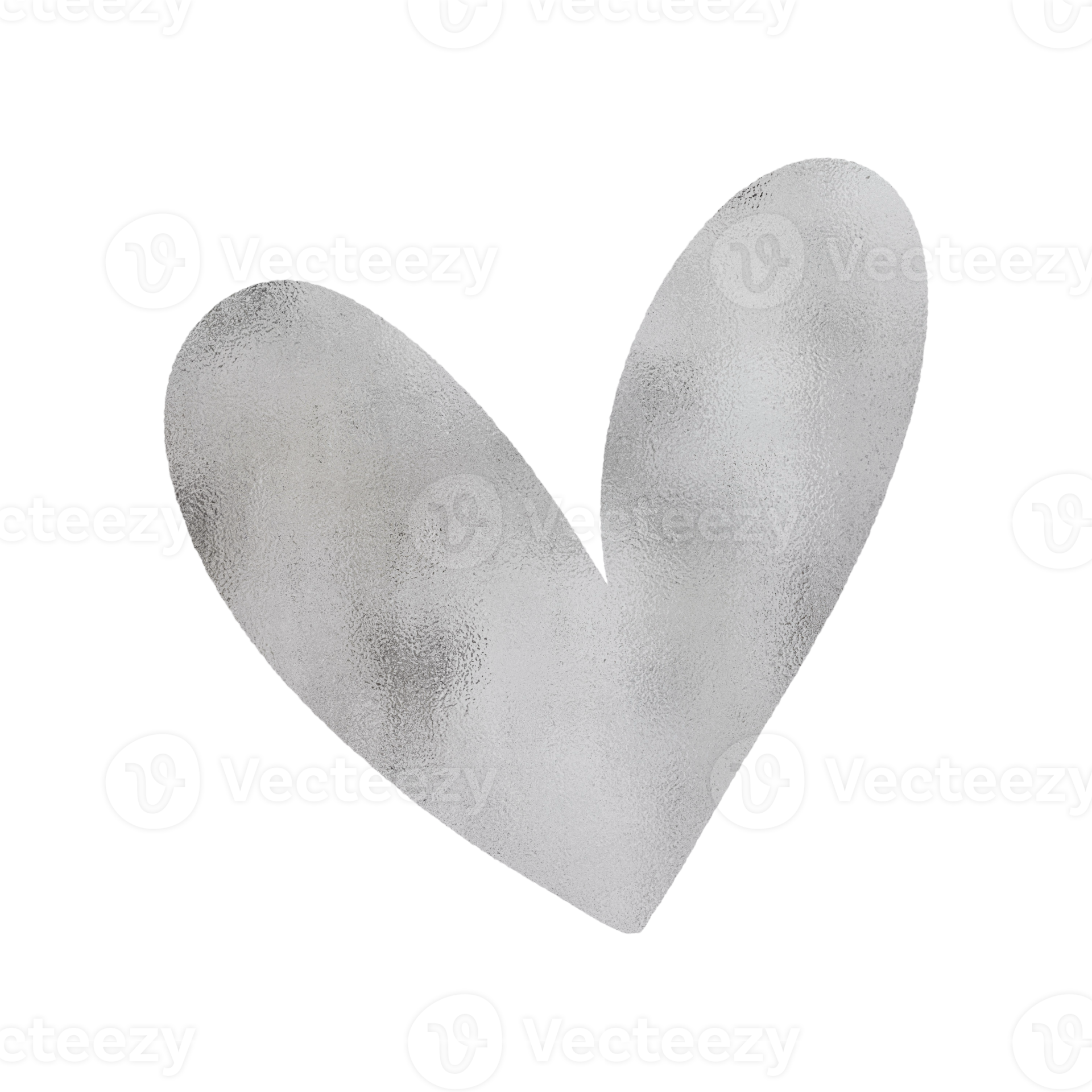 Silver Shiny Heart 19197406 PNG