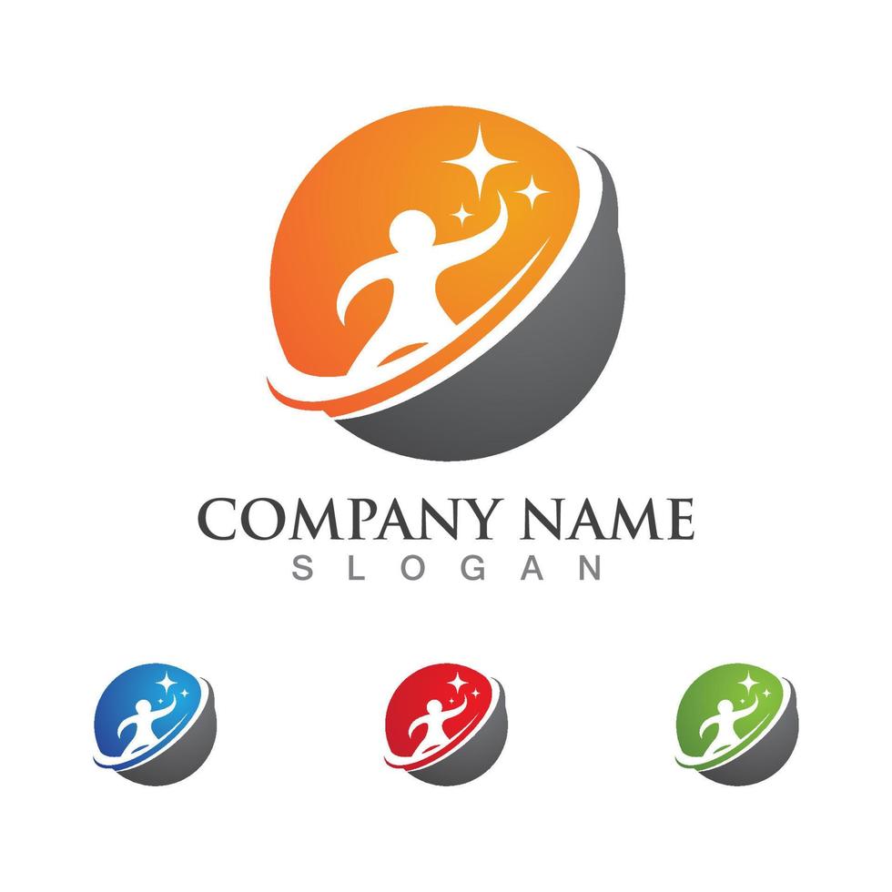 Human character logo sign vector