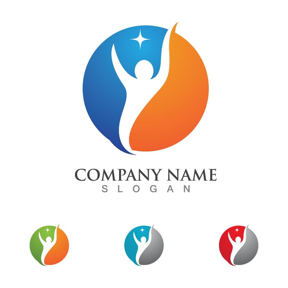 Human character logo sign vector