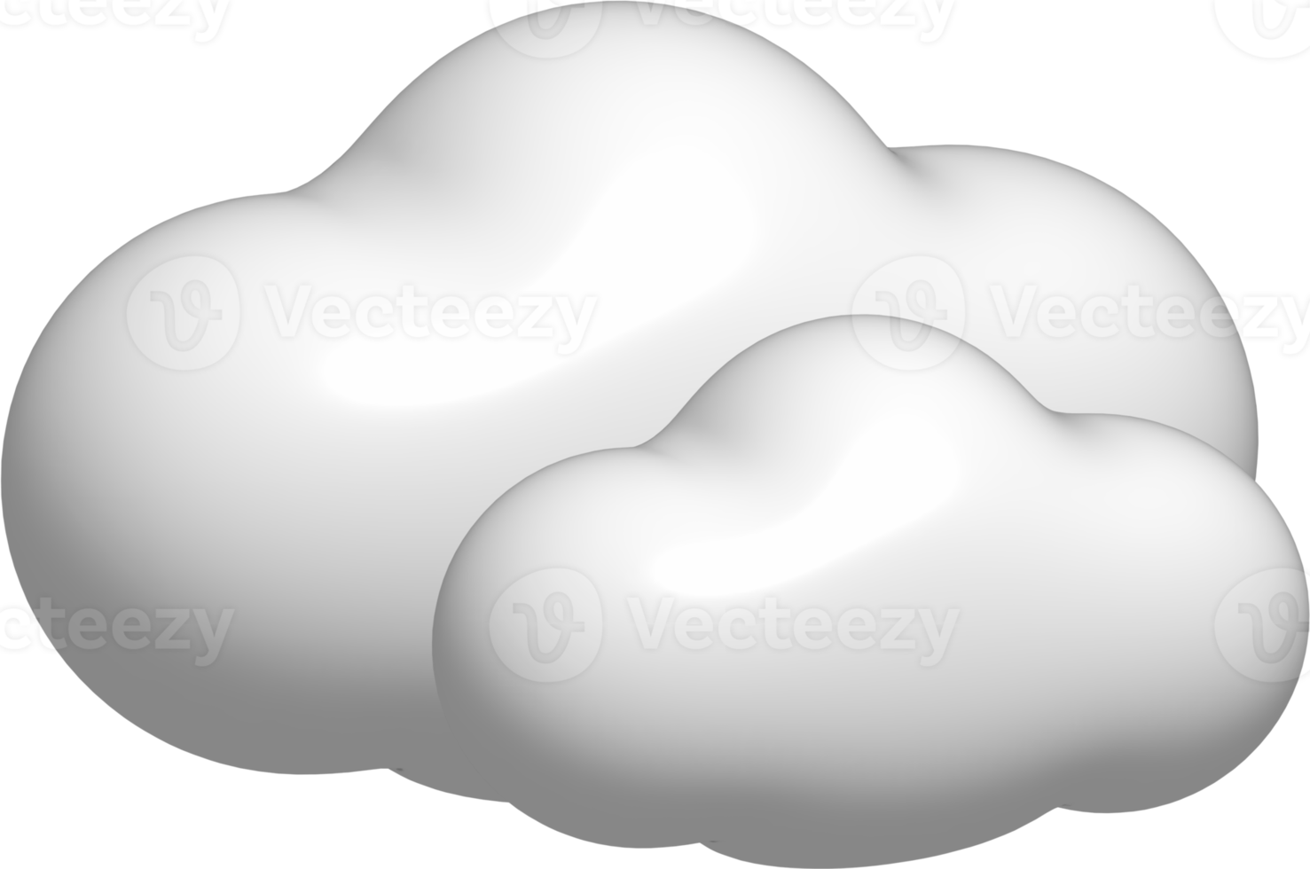 Nuage 3d blanc. élément météo 3d png