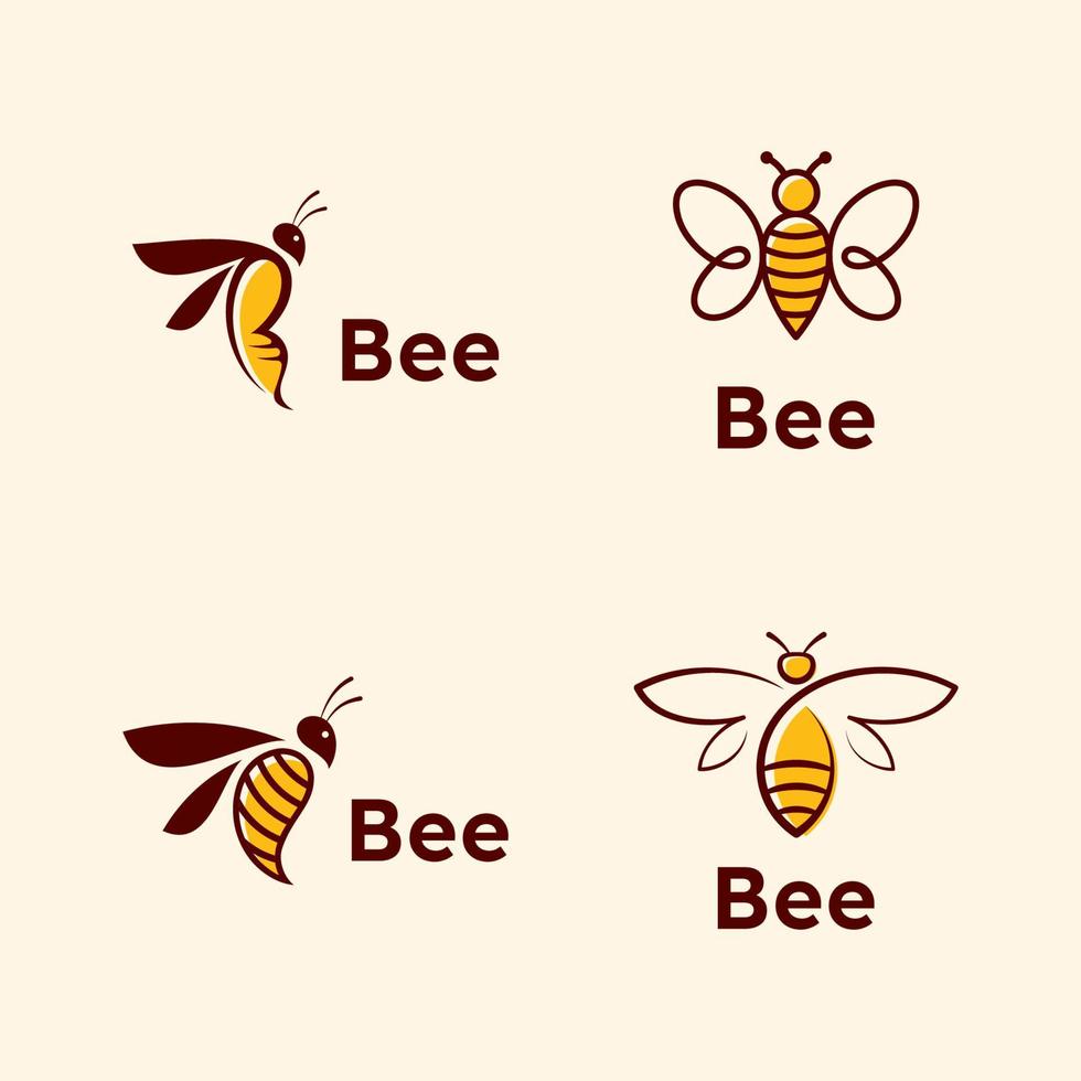 diseño de vector de logotipo y símbolo de abeja