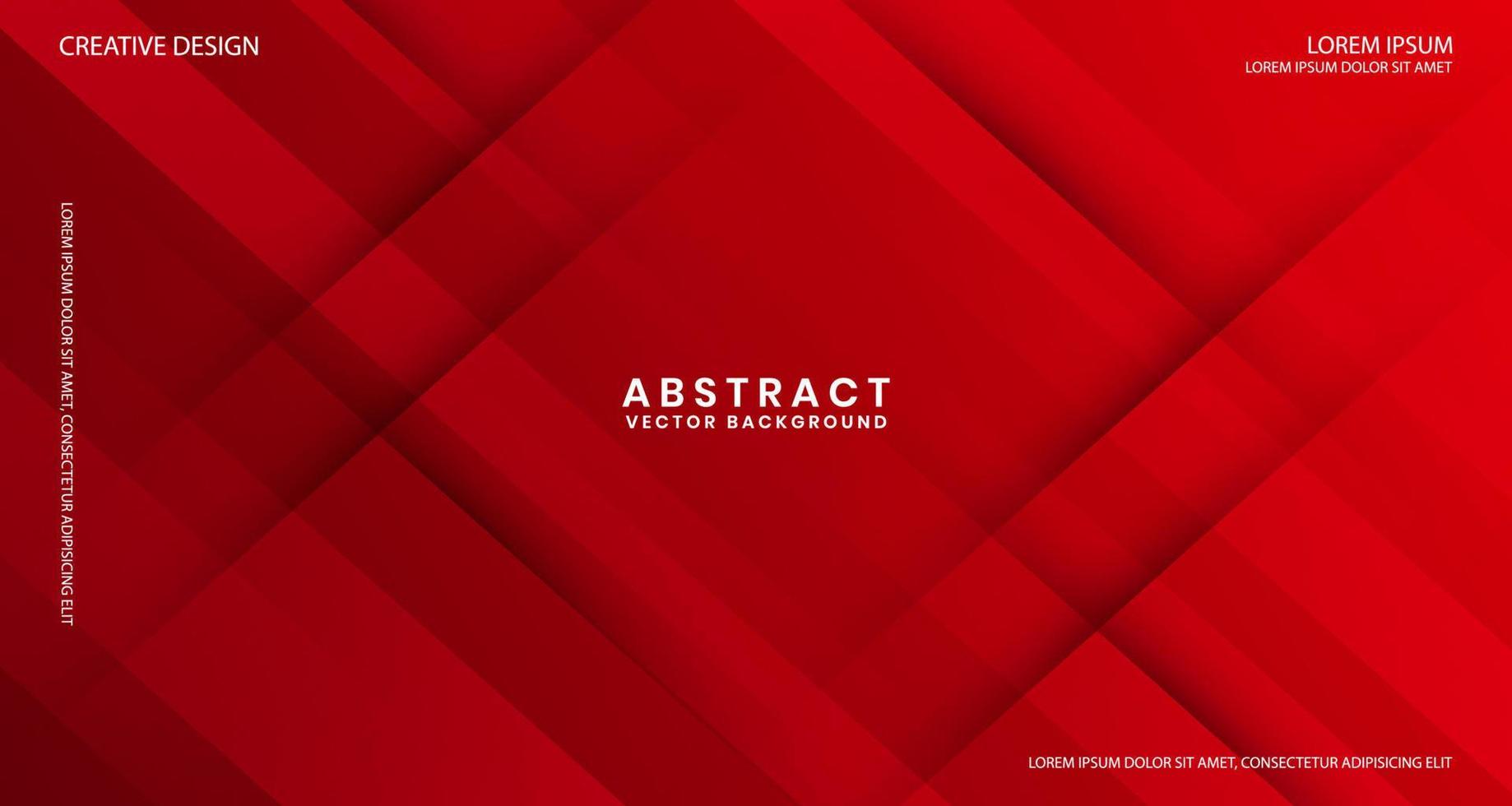 Capa de superposición de fondo abstracto de techno rojo 3d en el espacio oscuro con decoración de efecto de líneas. concepto de estilo cortado. elemento de diseño gráfico para pancarta, volante, tarjeta, portada de folleto o página de inicio vector