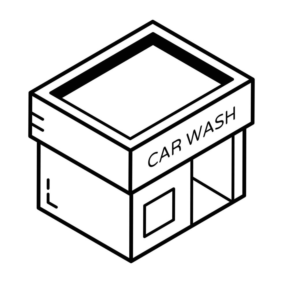 A scalable line isometric icon of shop vector