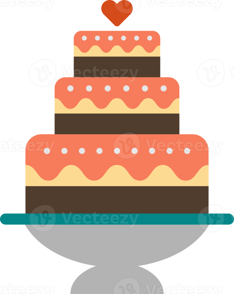 wedding cake illustration in minimal style png