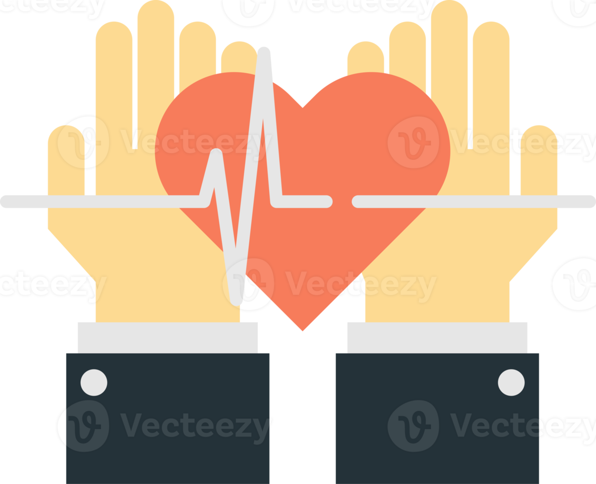 hand and heart illustration in minimal style png