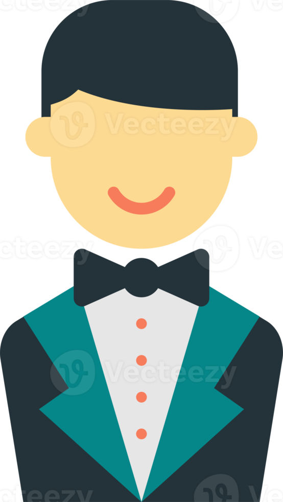 groom suit illustration in minimal style png