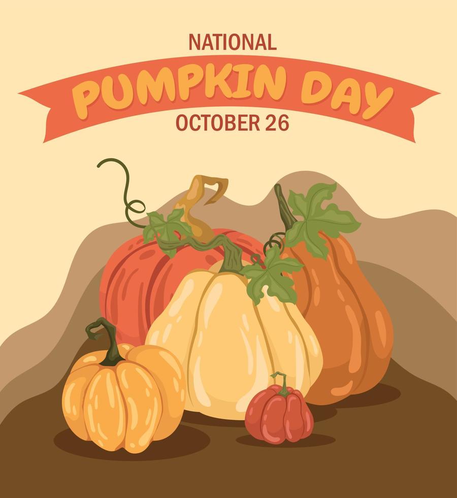 Pumpkin day card or background. vector illustration.