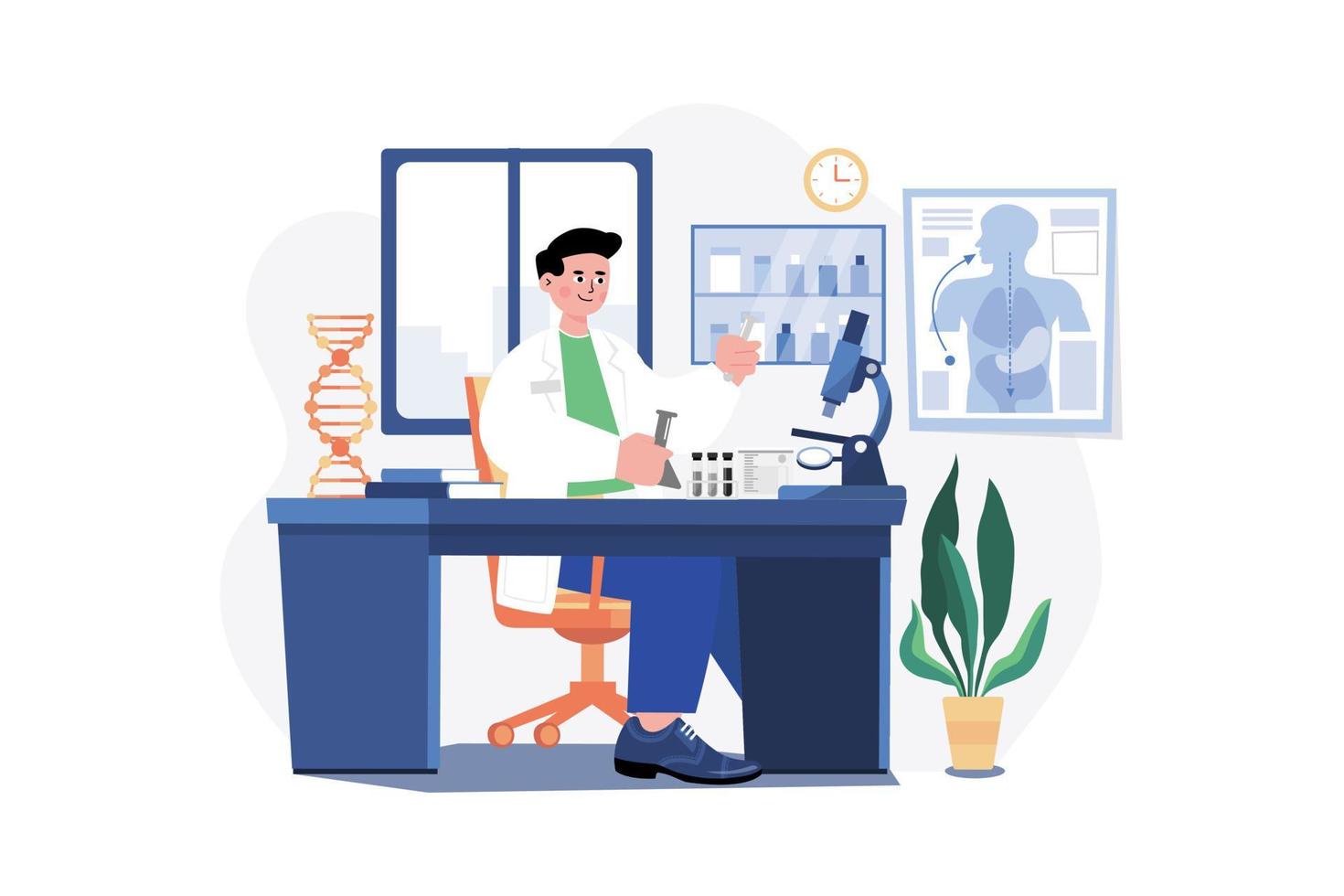 Research Lab Illustration concept. A flat illustration isolated on white background vector