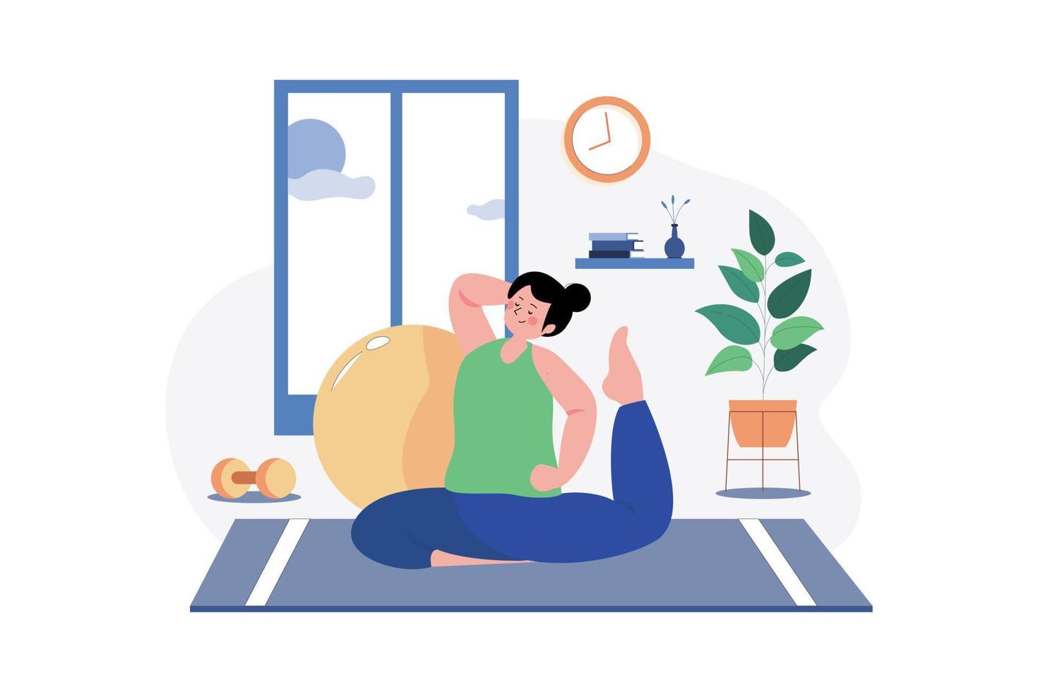 Woman doing yoga Illustration concept. A flat illustration isolated on white background vector
