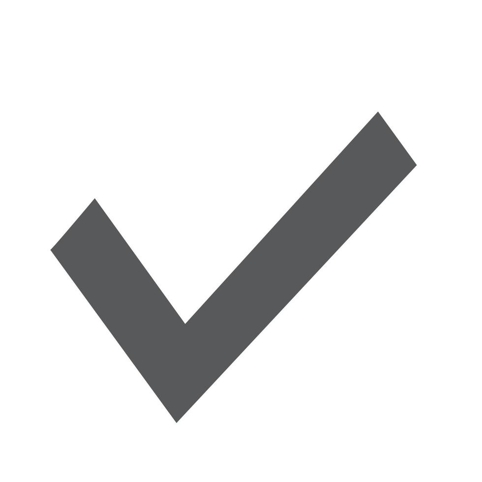 Checkmark icon, raster illustration on white background vector